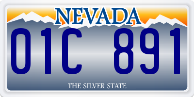 NV license plate 01C891