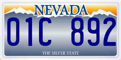 NV license plate 01C892