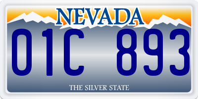 NV license plate 01C893