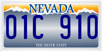 NV license plate 01C910