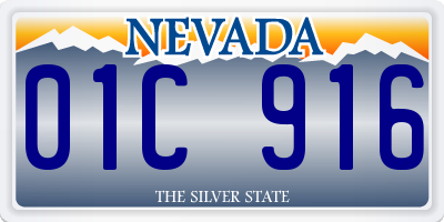 NV license plate 01C916
