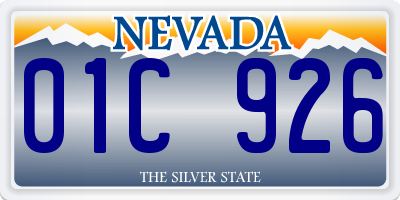 NV license plate 01C926