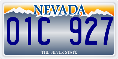 NV license plate 01C927