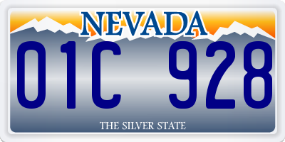 NV license plate 01C928
