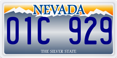 NV license plate 01C929