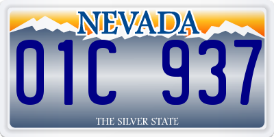 NV license plate 01C937
