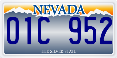 NV license plate 01C952
