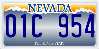 NV license plate 01C954