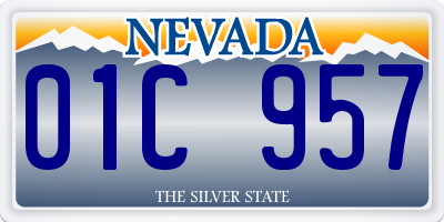 NV license plate 01C957