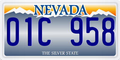 NV license plate 01C958