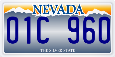 NV license plate 01C960