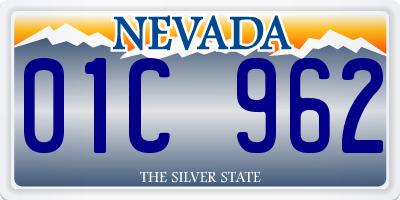 NV license plate 01C962