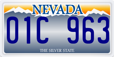NV license plate 01C963