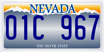NV license plate 01C967