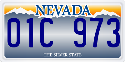 NV license plate 01C973