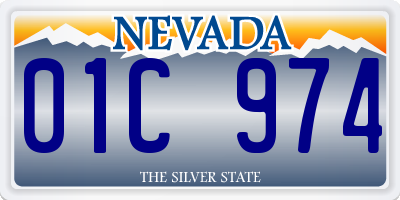 NV license plate 01C974