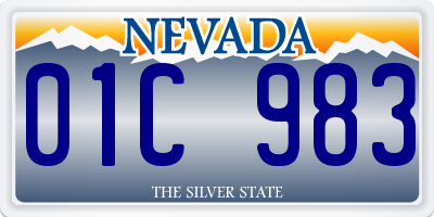 NV license plate 01C983
