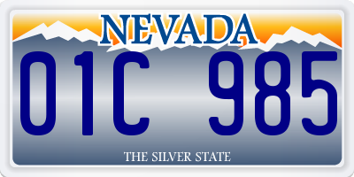 NV license plate 01C985