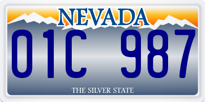 NV license plate 01C987