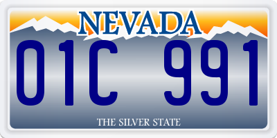 NV license plate 01C991
