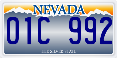 NV license plate 01C992