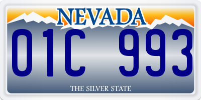 NV license plate 01C993