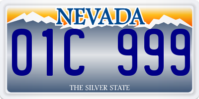 NV license plate 01C999