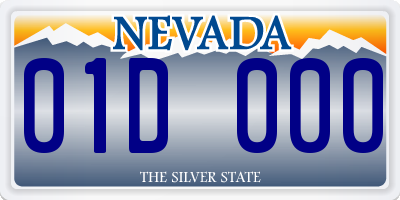 NV license plate 01D000