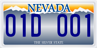 NV license plate 01D001