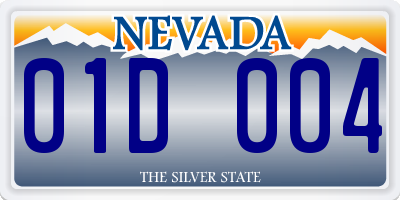 NV license plate 01D004