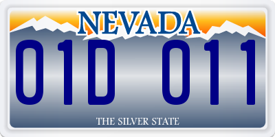 NV license plate 01D011
