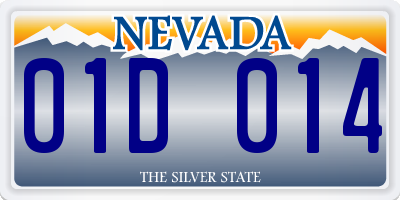 NV license plate 01D014