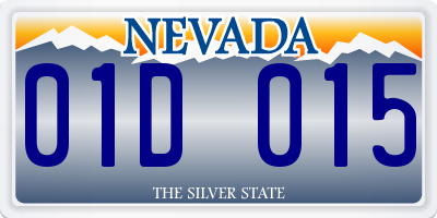 NV license plate 01D015