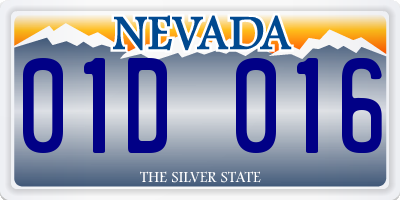 NV license plate 01D016