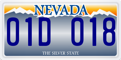 NV license plate 01D018