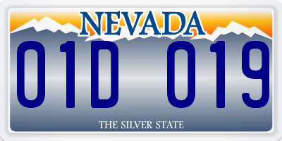 NV license plate 01D019