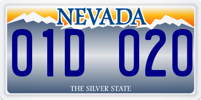 NV license plate 01D020