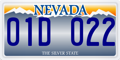 NV license plate 01D022