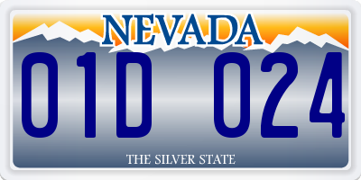 NV license plate 01D024