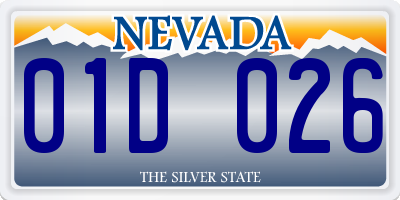 NV license plate 01D026