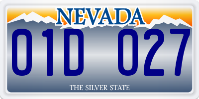 NV license plate 01D027