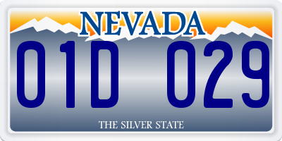 NV license plate 01D029