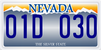 NV license plate 01D030