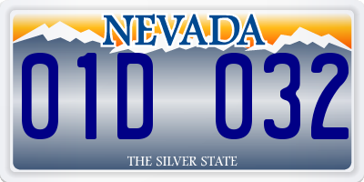 NV license plate 01D032