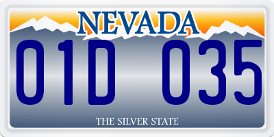 NV license plate 01D035