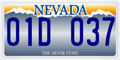 NV license plate 01D037