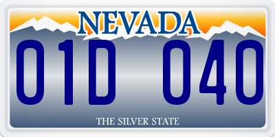 NV license plate 01D040