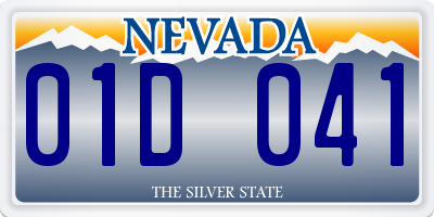 NV license plate 01D041