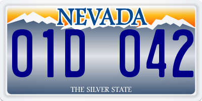 NV license plate 01D042