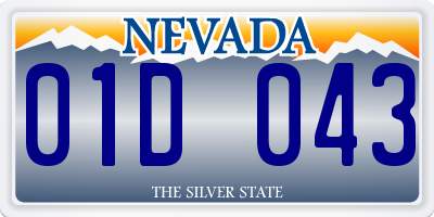 NV license plate 01D043